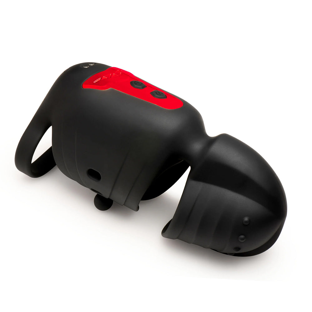 Jock Advanced Helmet Humper Gyrating & Vibrating Silicone Masturbator with controls for customizable stimulation