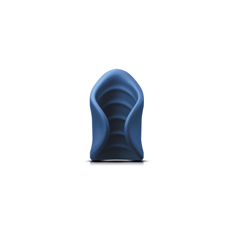Renegade El Ray Pocket Stroker Blue showing a textured silicone design for customizable stimulation.