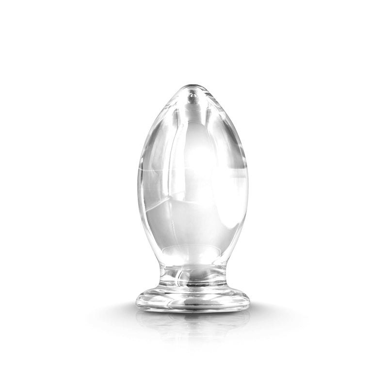 Renegade Glass Bishop Anal Plug Clear with a crystal-clear design, perfect for adventurous anal play.