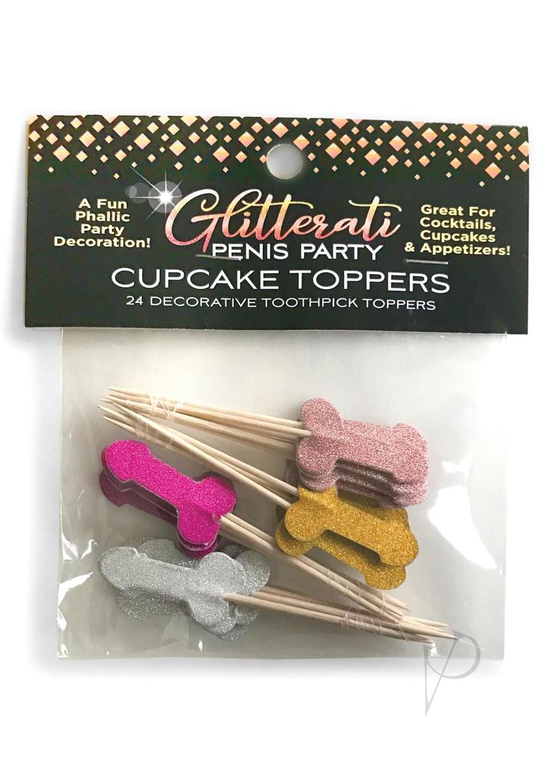 Glitterati Penis Party Picks 24 Pack Assorted Colors fun decorative toothpick toppers for bachelorette parties