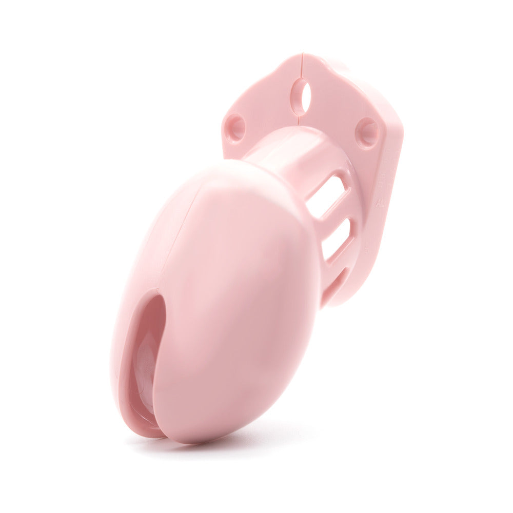 CB-6000S Pink Male Chastity Cage designed for secure and comfortable fit with hypoallergenic material.