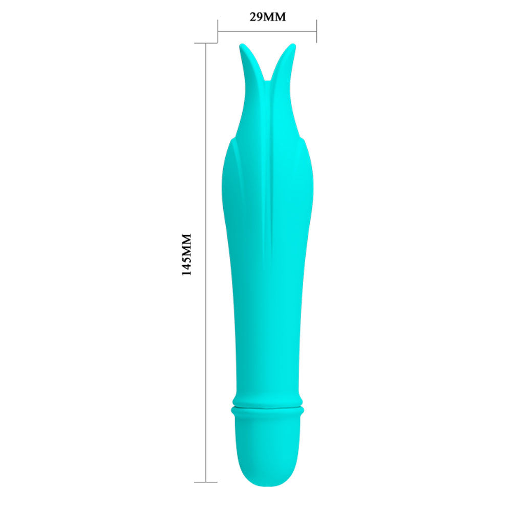Pretty Love Edward G-Spot Vibrator Blue dimensions with playful dolphin shape and ergonomic design