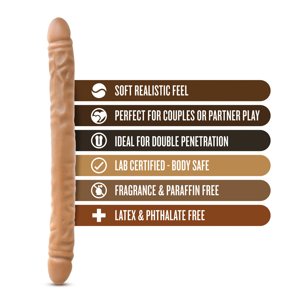 Dr Skin 18 inches Double Dildo Tan with realistic feel, perfect for couples, lab certified and body safe.