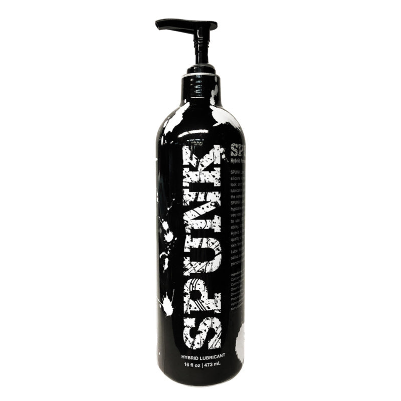 Spunk Lube Hybrid Lubricant 16 Oz bottle with pump, premium hybrid lubricant for optimal comfort and glide.