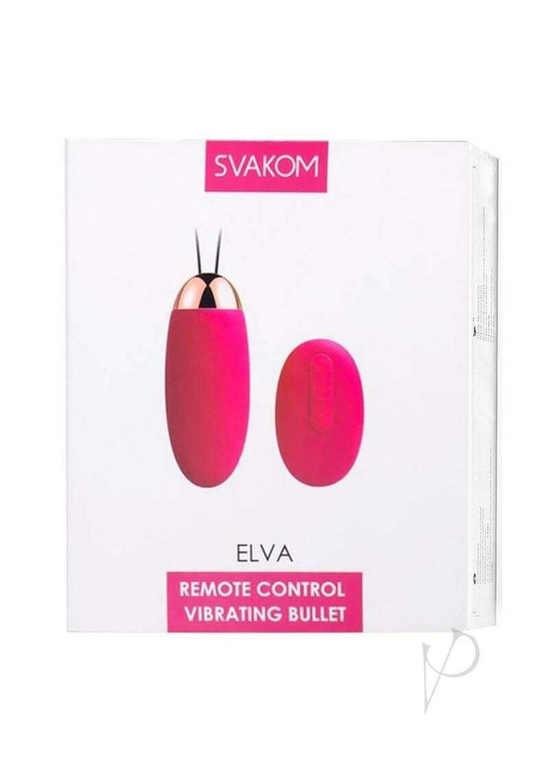 Svakom Elva Bullet Vibrator with Remote Control - Plum Red/Gold