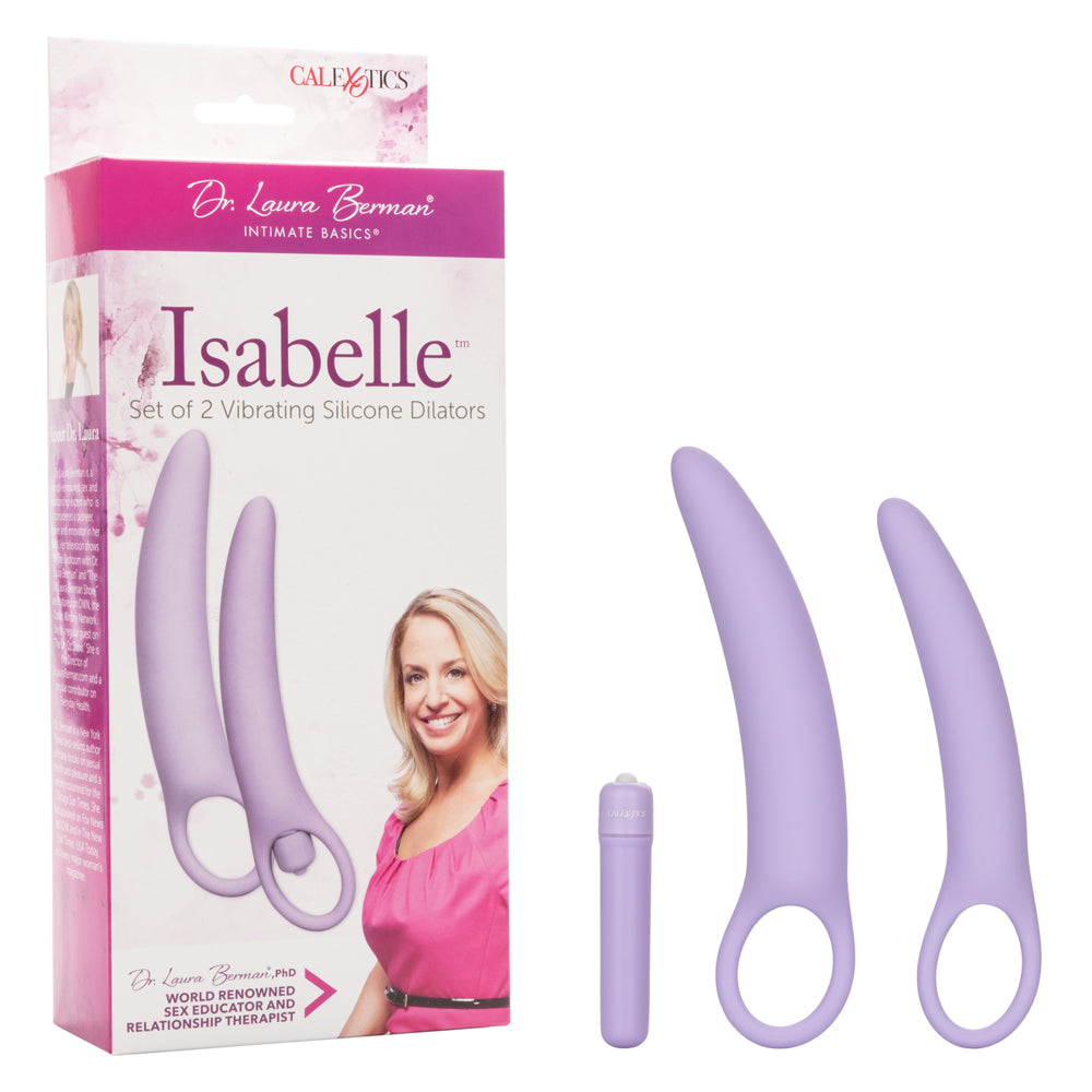Dr Laura Berman Isabelle Set of 2 Vibrating Dilators with silicone dilators and removable bullet vibrator.