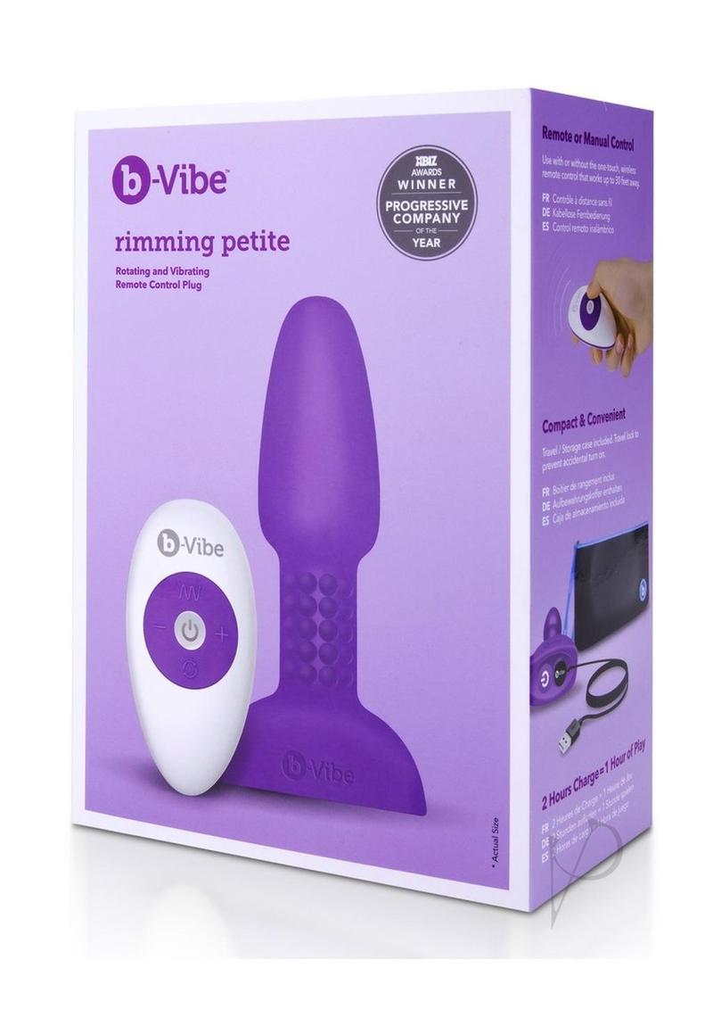 B-Vibe Rimming Petite Remote Control Anal Plug Purple