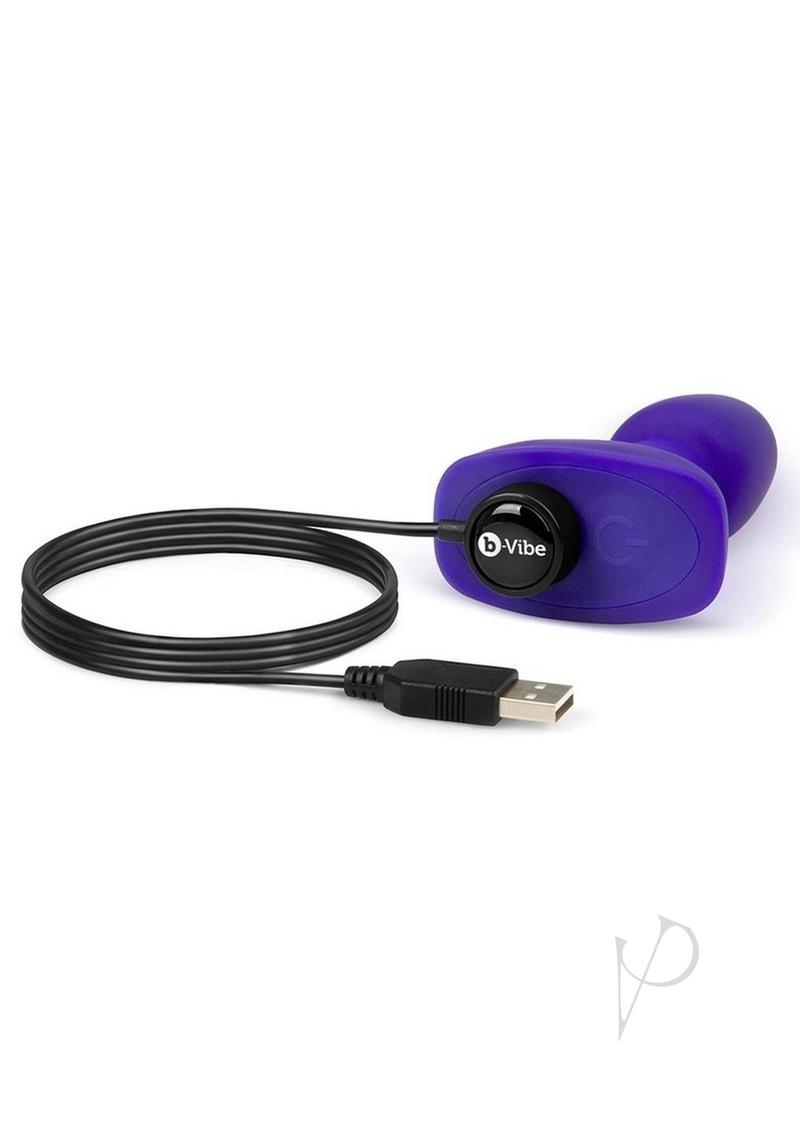 B-Vibe Rimming Petite Remote Control Anal Plug Purple - Image 3