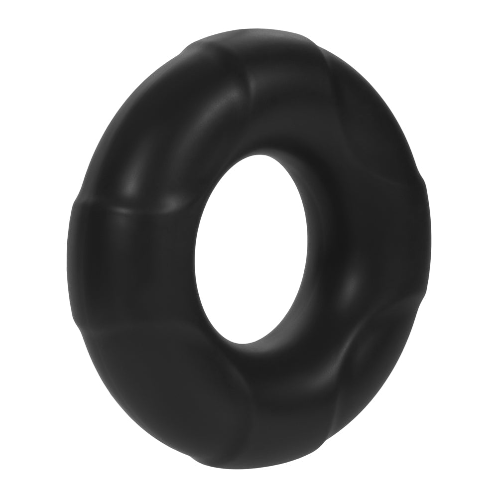 Forto F-33 Liquid Silicone Cockring Large Black, a smooth silicone ring for enhanced sensations and firmer erections.