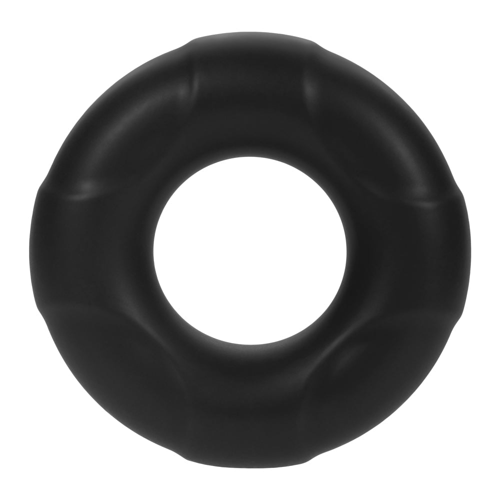 Forto F-33 Liquid Silicone Cockring Large Black designed for enhanced pleasure and support for firmer erections.