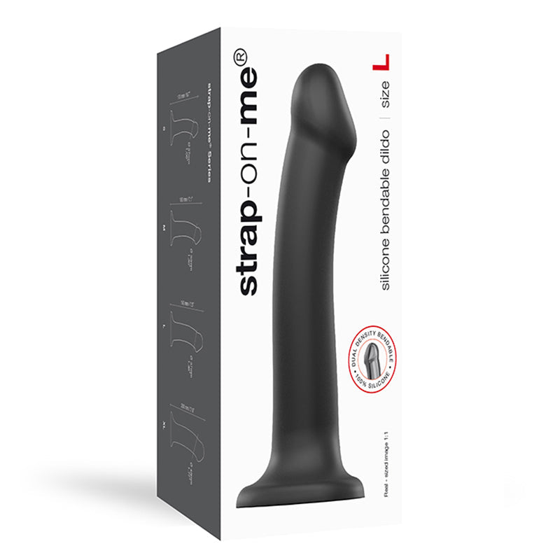 Strap-On-Me Bendable Dual Density Silicone Dildo Large Black