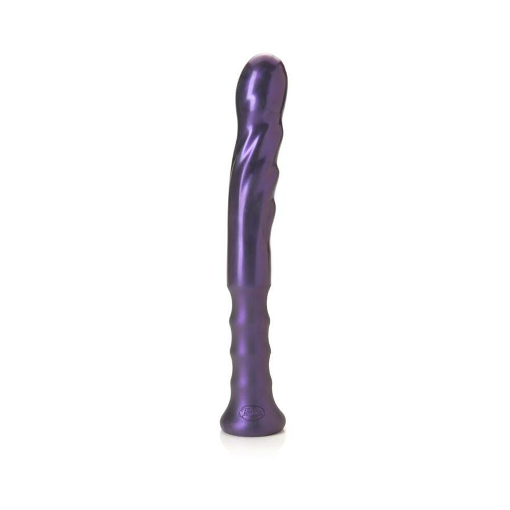 Tantus Echo Handle Silicone Dildo Amethyst featuring ergonomic grip and signature phallic head design.