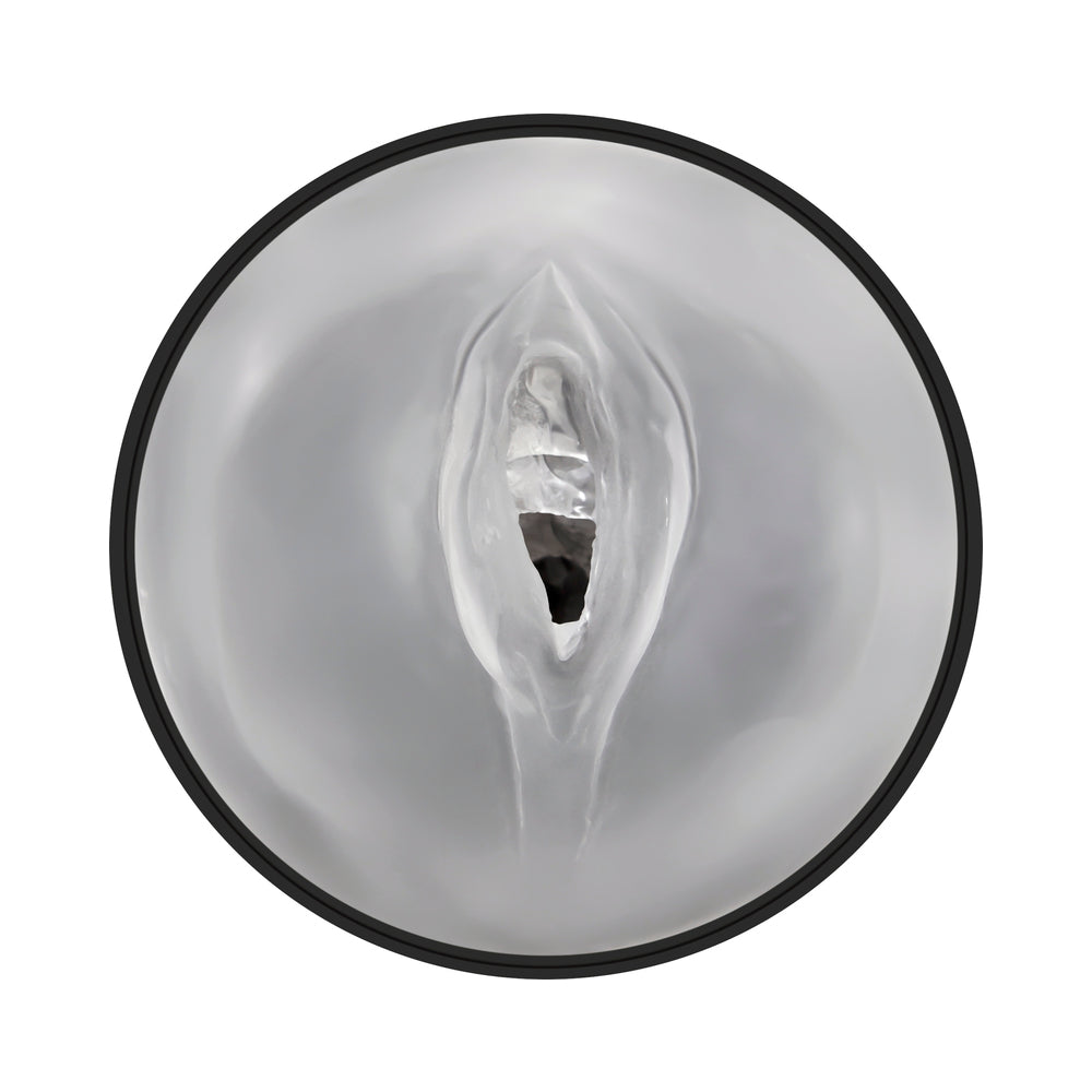 Sasha Greys Girlfriend Experience Vibrating & Tightening Stroker, featuring lifelike entry and soft inner sleeve.