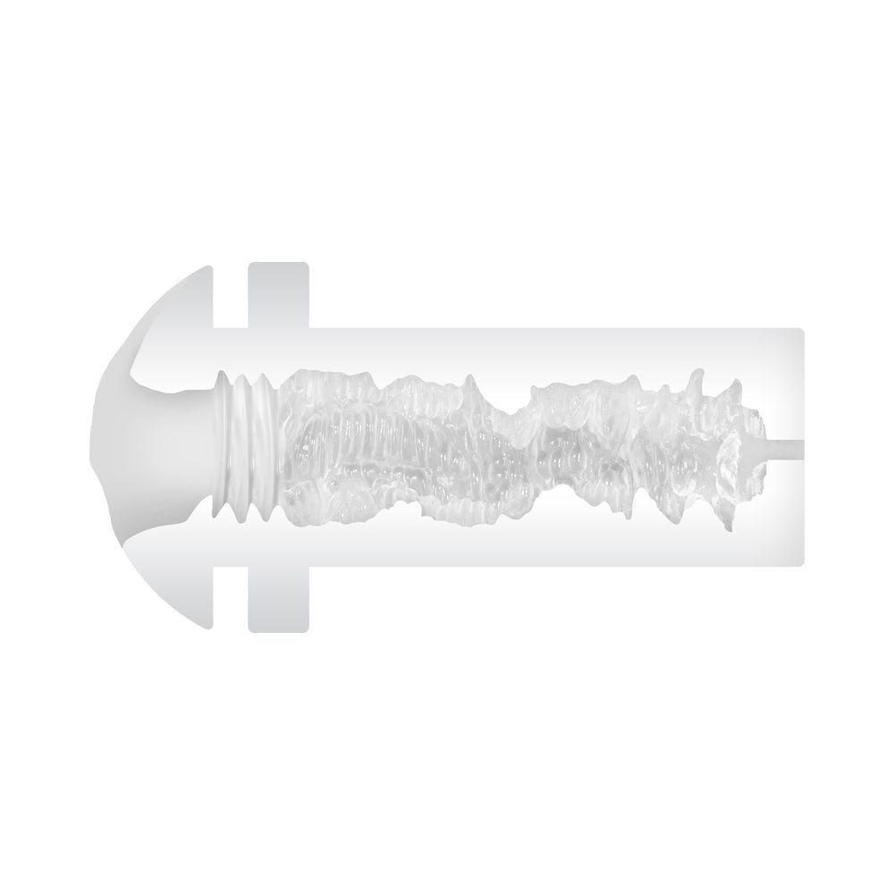 Sasha Greys Girlfriend Experience Vibrating & Tightening Stroker with lifelike entry and stretchy inner sleeve.
