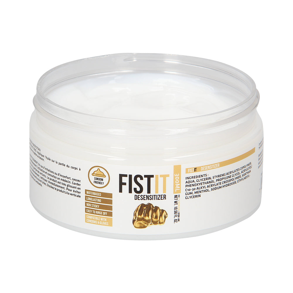 Fist It Numbing Water-Based Fisting Lube 300 ml in a jar, designed for smooth glide and enhanced comfort.