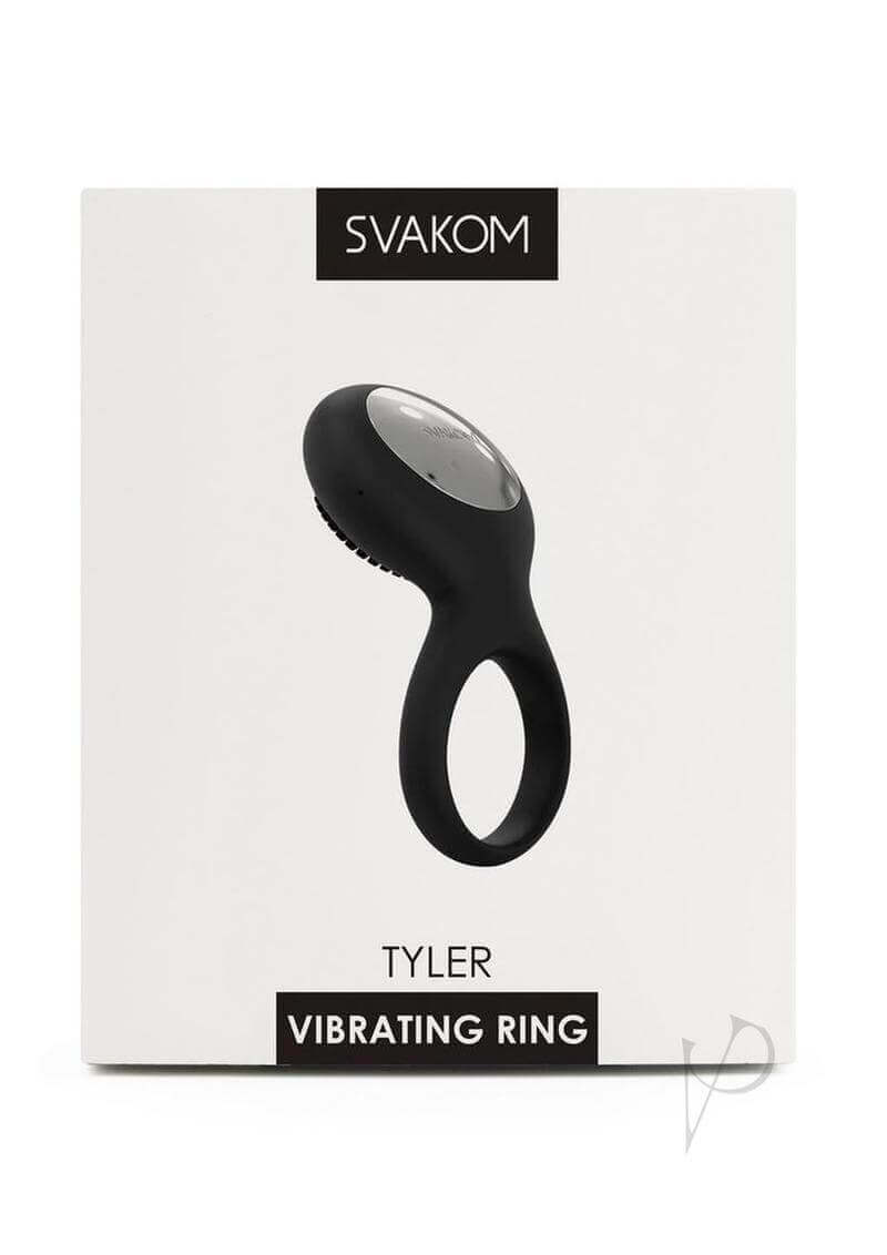 Svakom Tyler Silicone Rechargeable Clitoral Stimulating Couple's Ring - Black