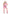 Leg Avenue Space Cowgirl 4 Piece Costume 1X/2X Multicolor model wearing pink outfit and cowboy hat holding a toy gun.