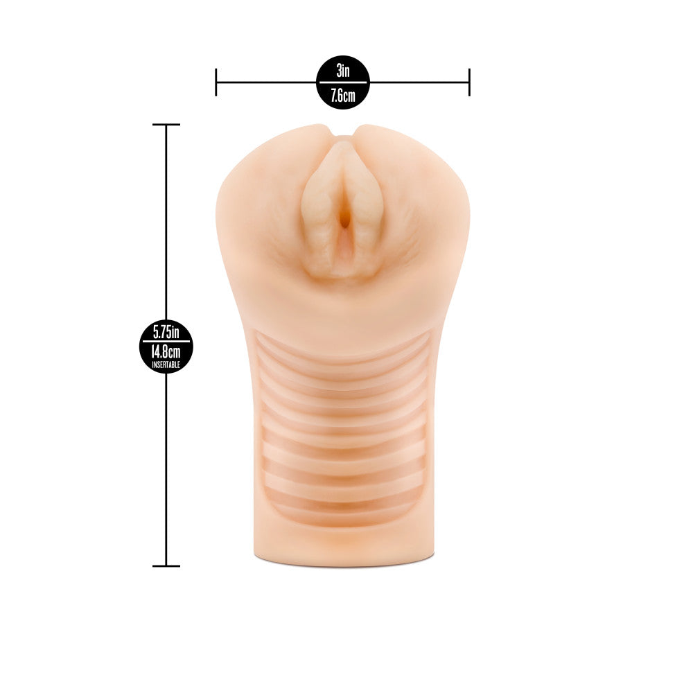 Enlust Georgia Male Masturbator With Bullet Vibrator dimensions and texture design.