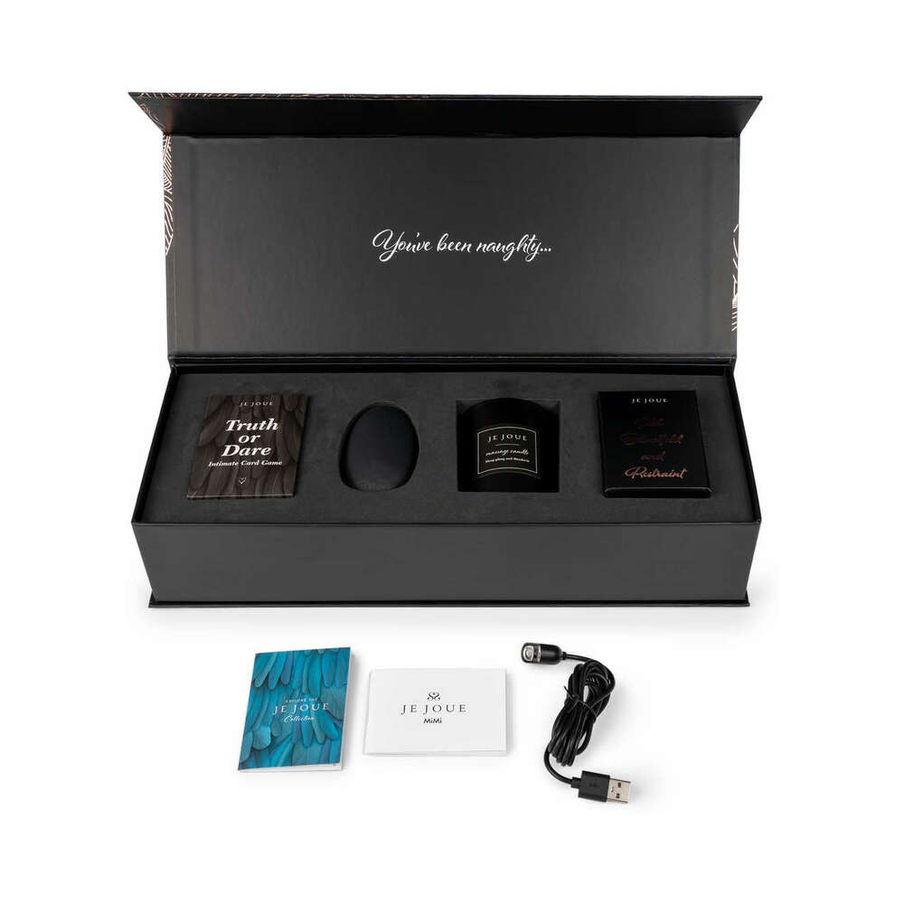 Je Joue The Naughty Collection 4-piece Gift Set displayed in elegant packaging with accessories and cards.