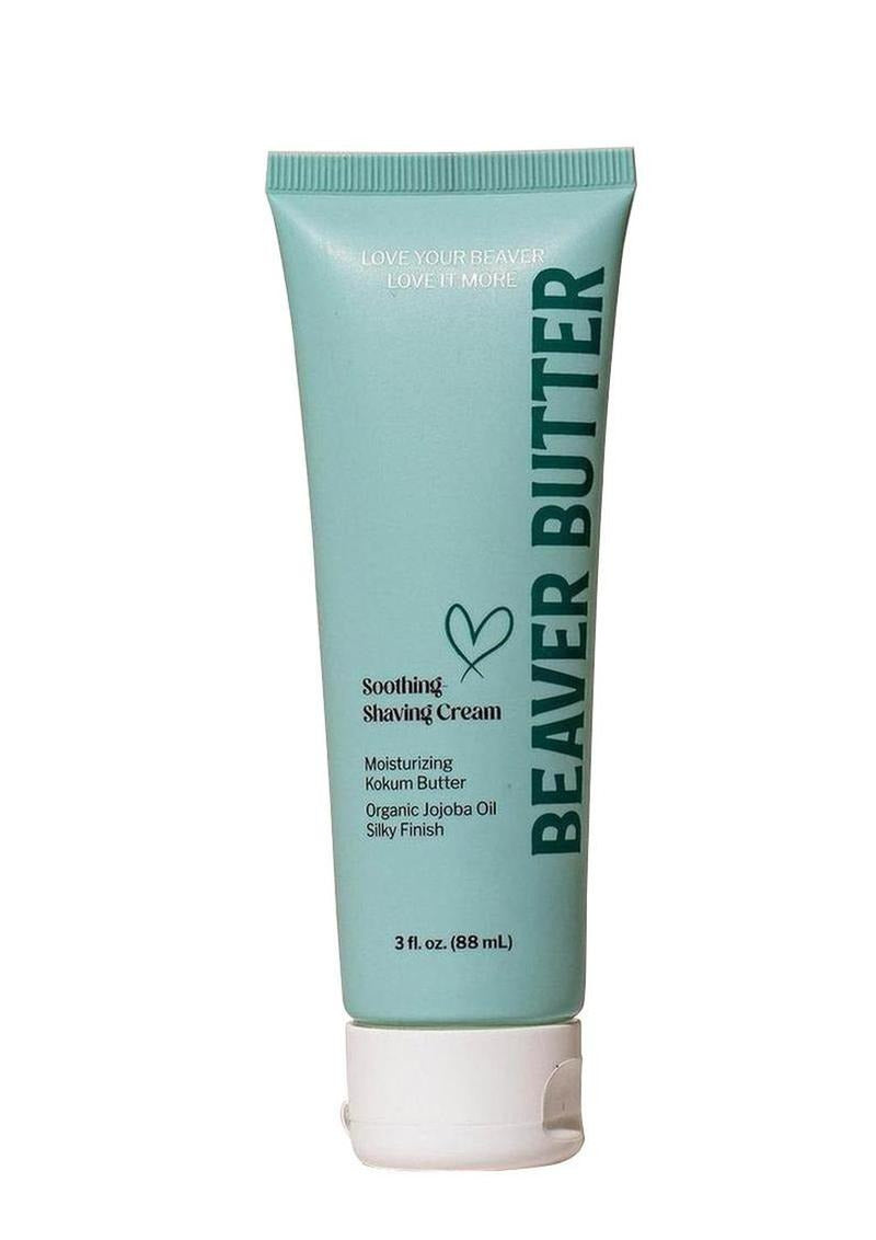 Beaver Butter Soothing Shaving Cream 3 Oz in a tube, designed for a smooth, irritation-free shaving experience.