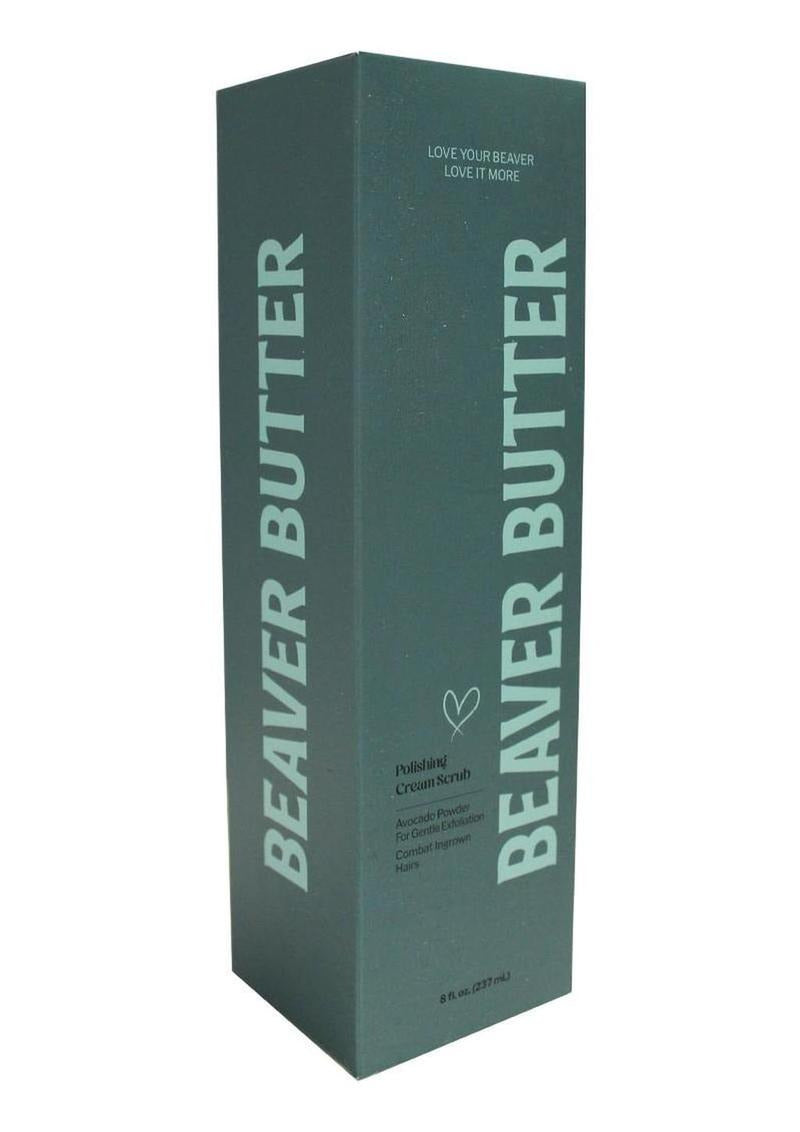Beaver Butter Exfoliating Polish 8 Oz packaging showcasing its revitalizing body scrub for smooth, radiant skin.