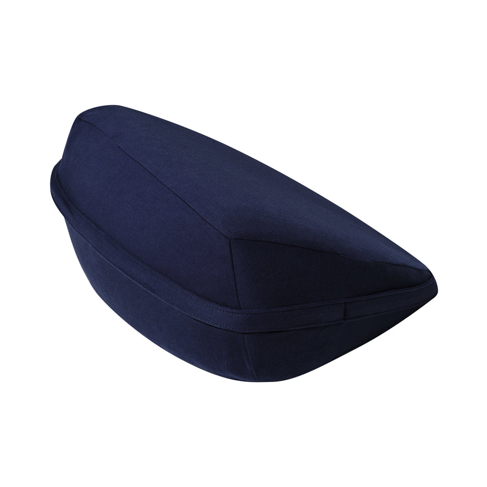 Dame Pillo Sex Position Pillow Indigo, an ergonomic wedge pillow for support and comfort during intimate positioning.