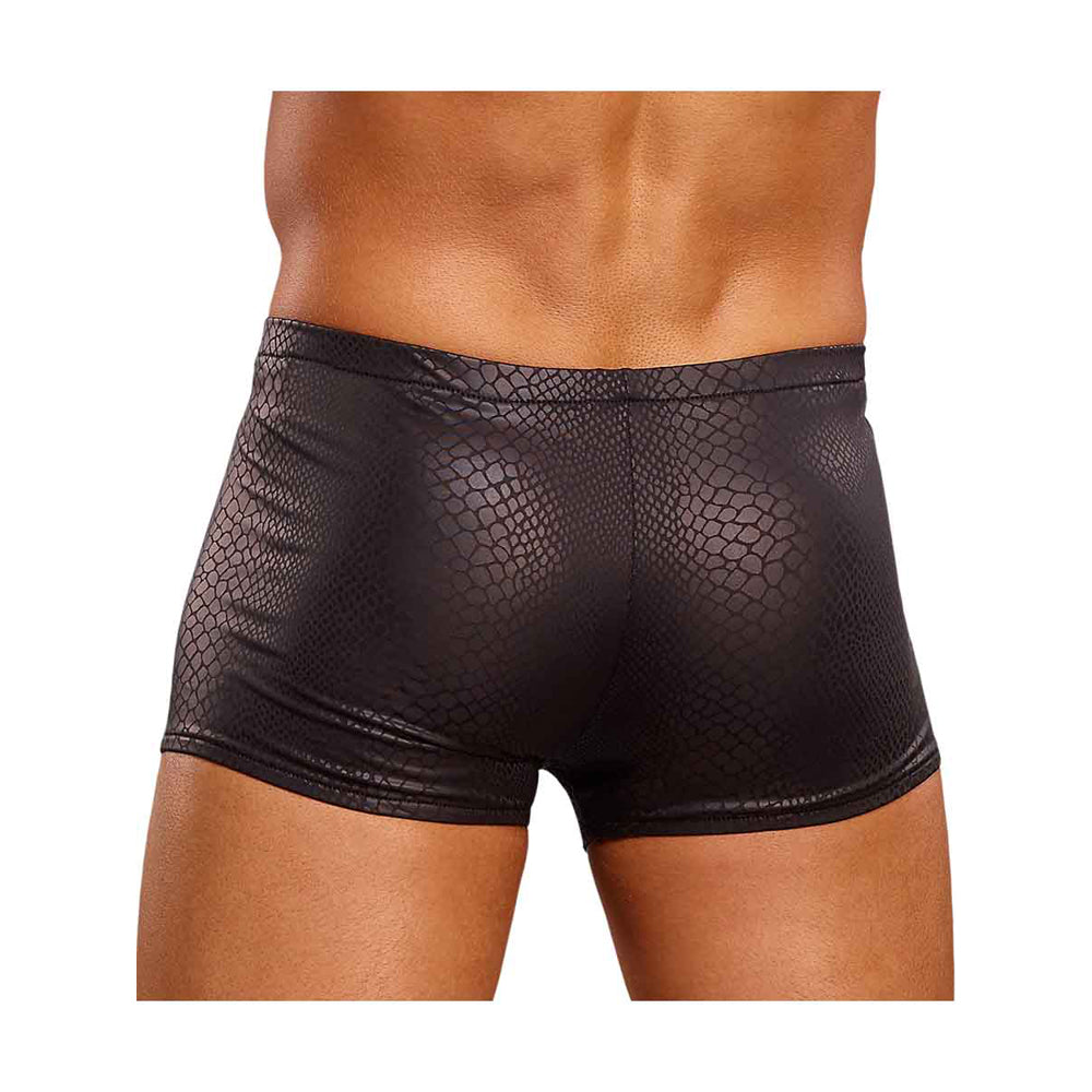 Male Power Black Cobra Mini Short Black X-Large shown from the back, featuring a sleek design and comfortable fit.