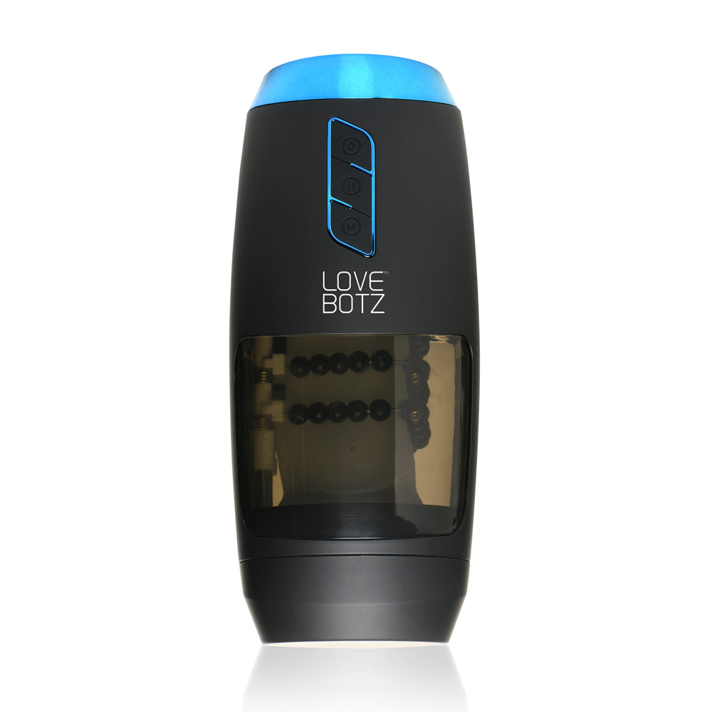 Lovebotz The Milker Slider 18x Stroking Masturbator shown from the front, highlighting its innovative design and features.