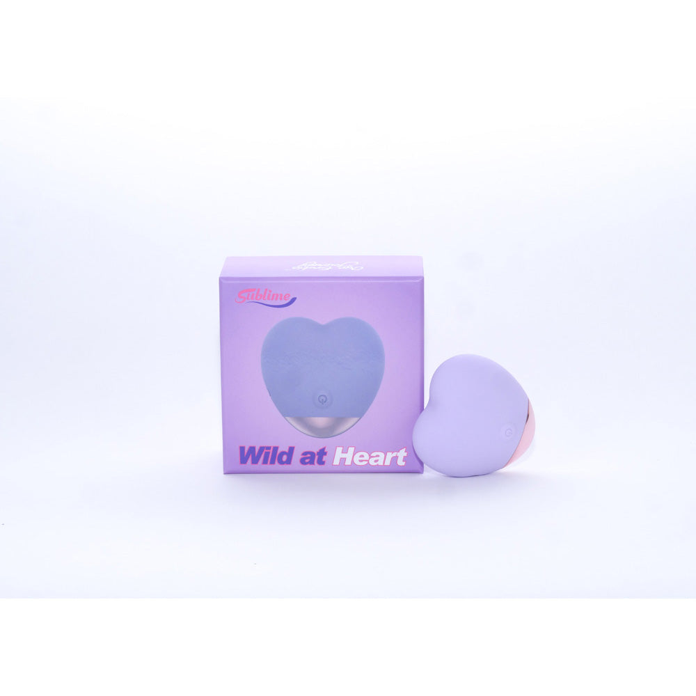 Sublime Wild At Heart Silicone External Vibe Lilac Purple with heart-shaped design and packaging.