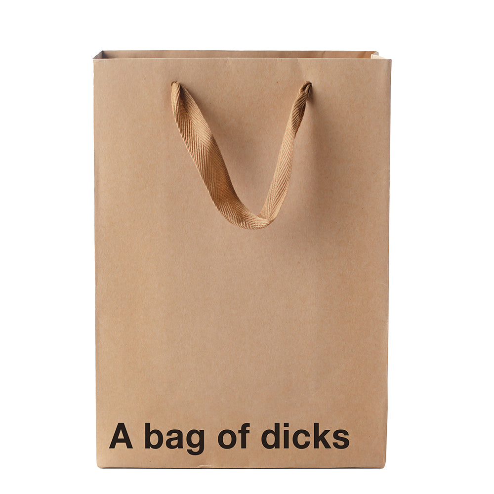 Wood Rocket A Bag Of Dicks Kraft Paper Gift Bag with humorous text design and sturdy brown Kraft paper.