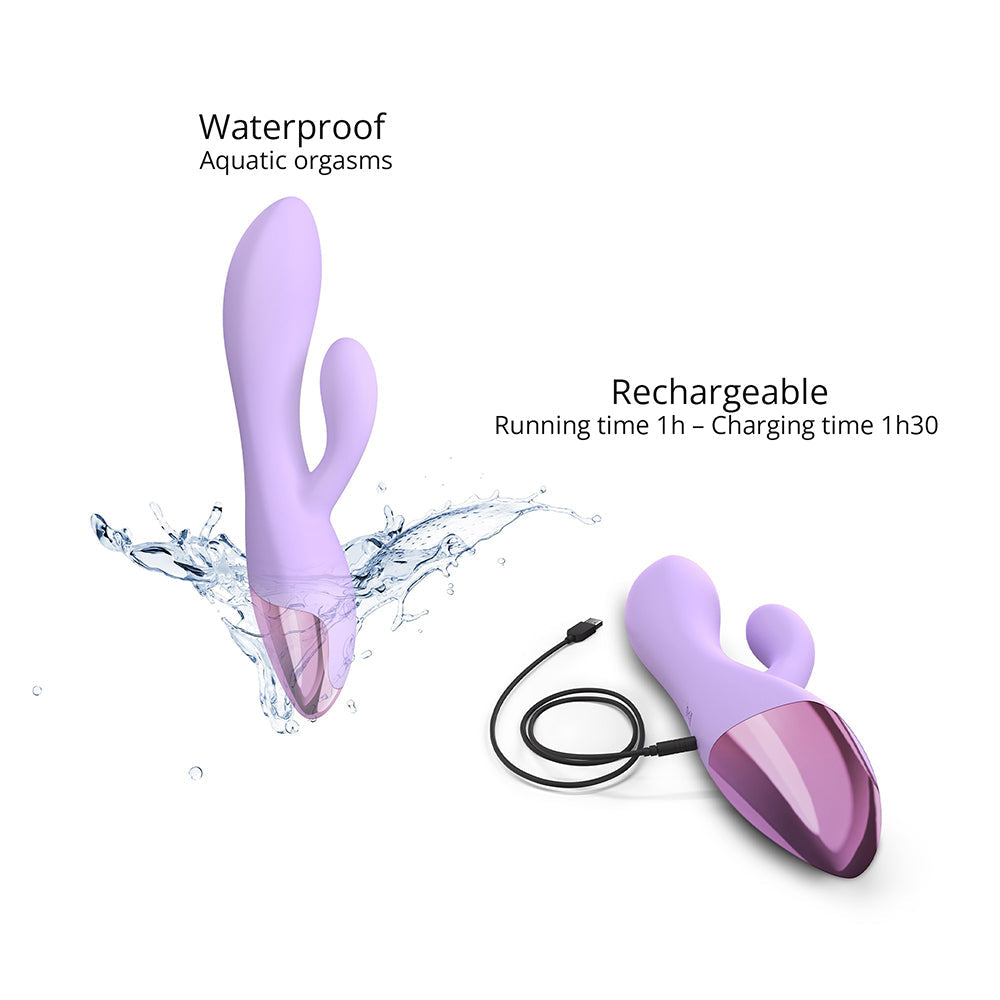 Love To Love Funky Bunny Baby Rabbit Vibrator Viva Mauve, waterproof and rechargeable for ultimate pleasure.