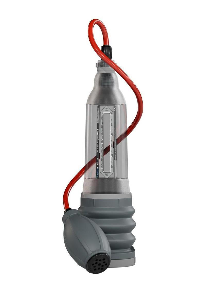 Bathmate HydroXtreme 6 Penis Pump with upgraded valve and detachable handball for enhanced comfort and performance.