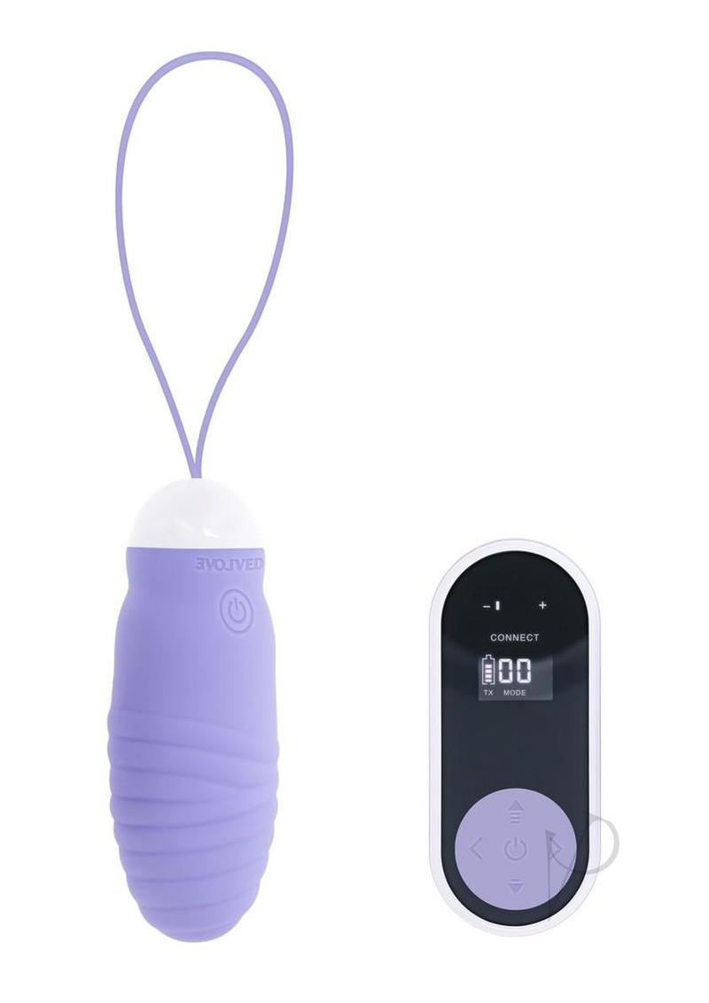 Evolved Energetic Egg Silicone Thrusting Egg Blue and remote control for personalized stimulation.