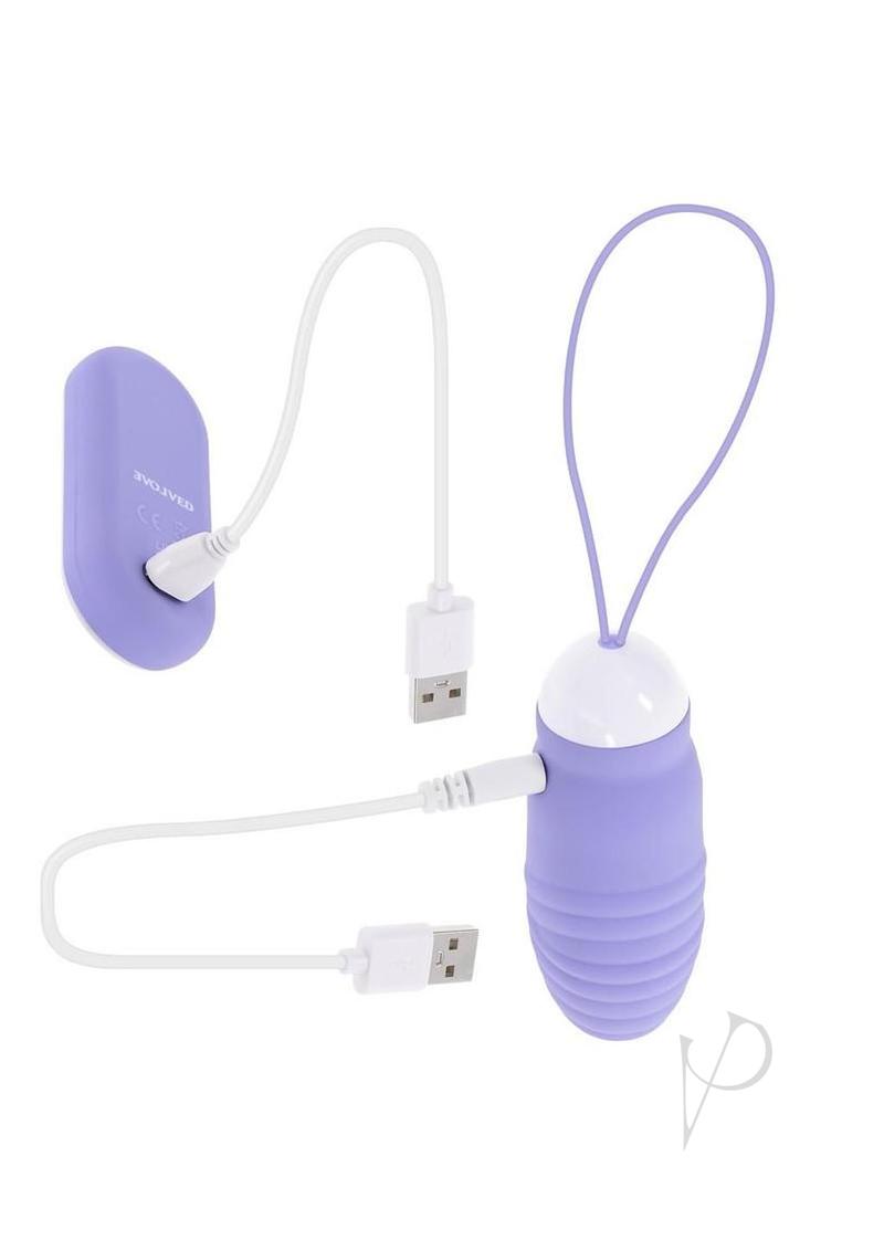 Evolved Energetic Egg Silicone Thrusting Egg Blue with USB charging, compact design for internal stimulation.