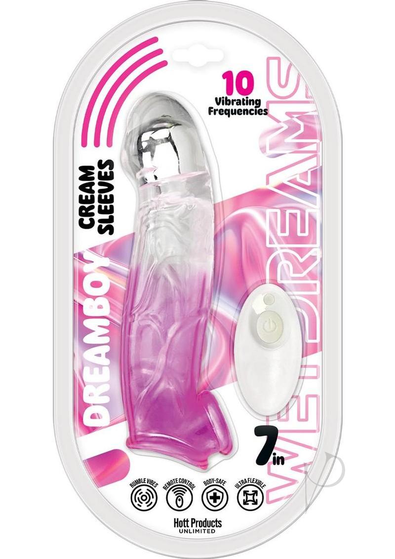 Wet Dreams Dreamboy Vibrating Penis Sleeve 7 Inch Magenta