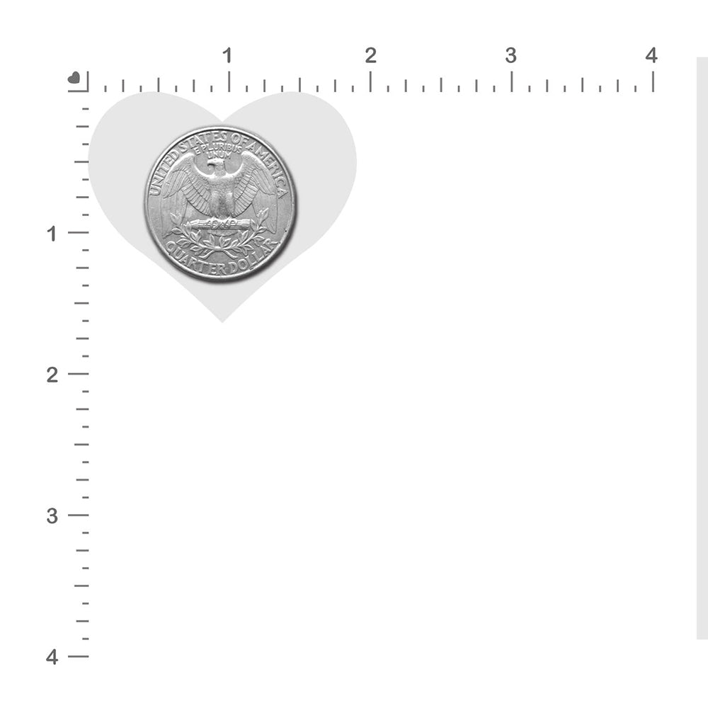 Pastease Petites Liquid Hearts Pasties Rose Gold 2-pack displayed with a quarter for size reference.