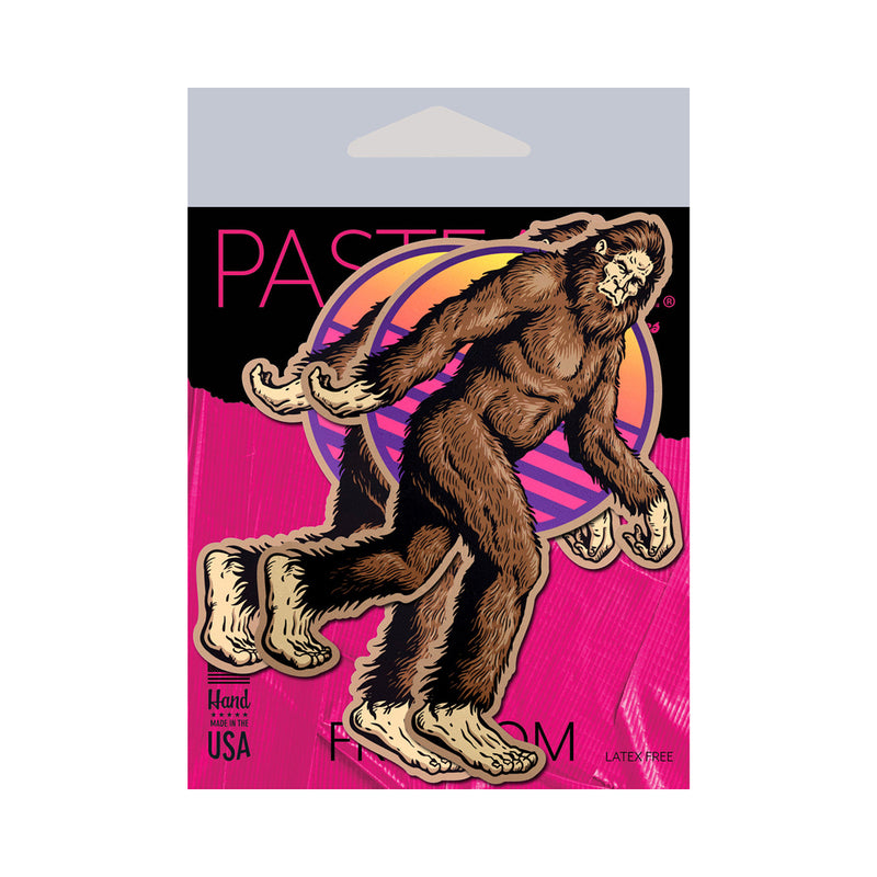 Pastease Sasquatch Bigfoot Pasties packaging featuring a colorful illustration of Bigfoot.