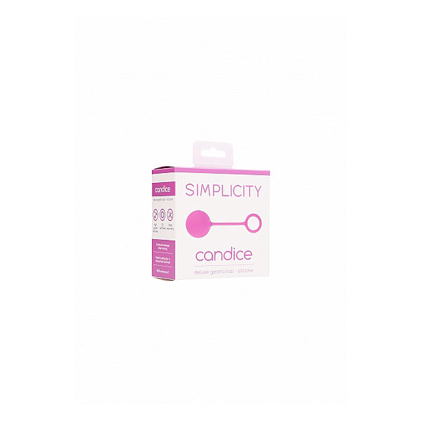 Simplicity Candice Deluxe Geisha Ball Pink packaging, designed for pelvic floor training.