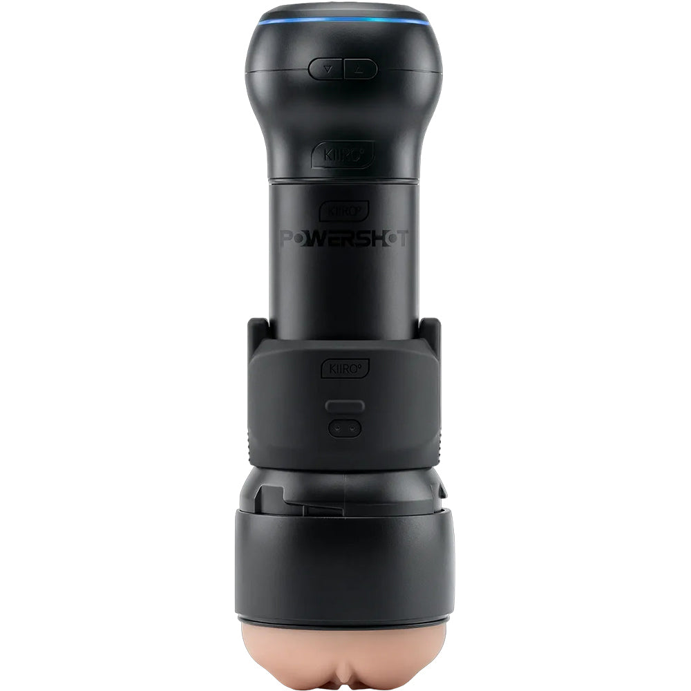 Kiiroo PowerShot Compatible Stroker Case showcasing the multifunctional vibrator and stroker combination.