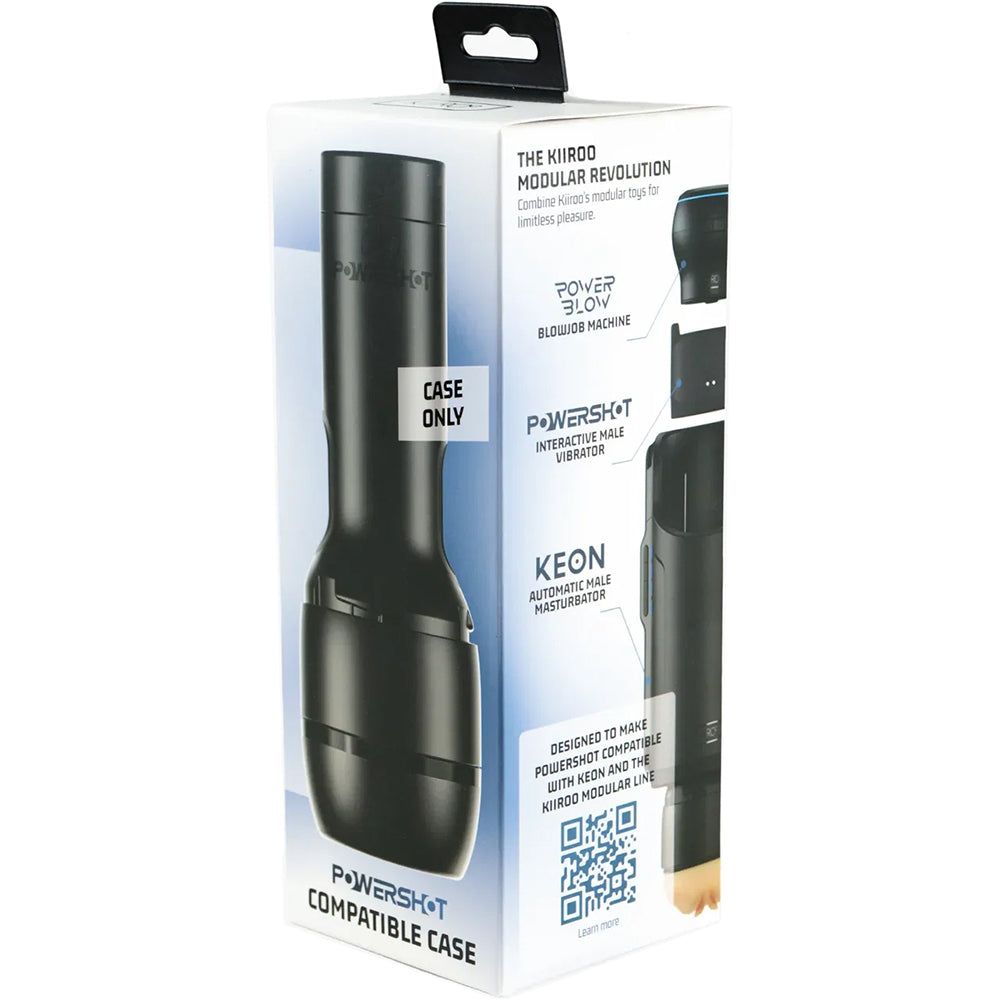 Kiiroo PowerShot Compatible Stroker Case packaging showcasing its modular capabilities.