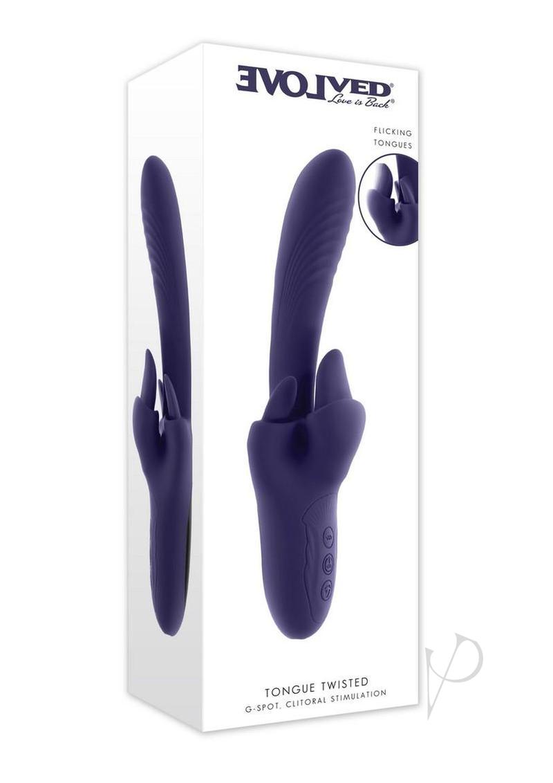 Evolved Tongue Twisted Silicone Clitoral Stimulator Purple