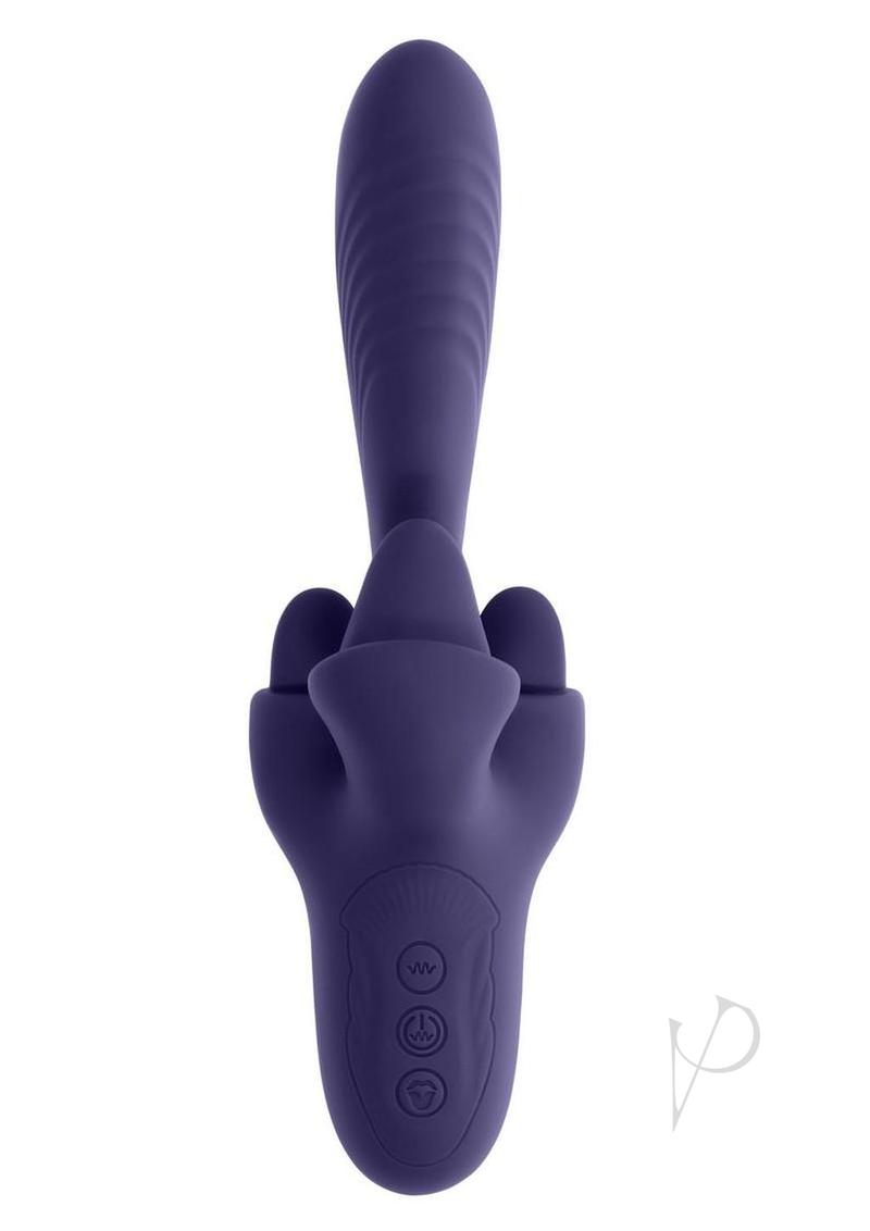 Evolved Tongue Twisted Silicone Clitoral Stimulator Purple - Image 2