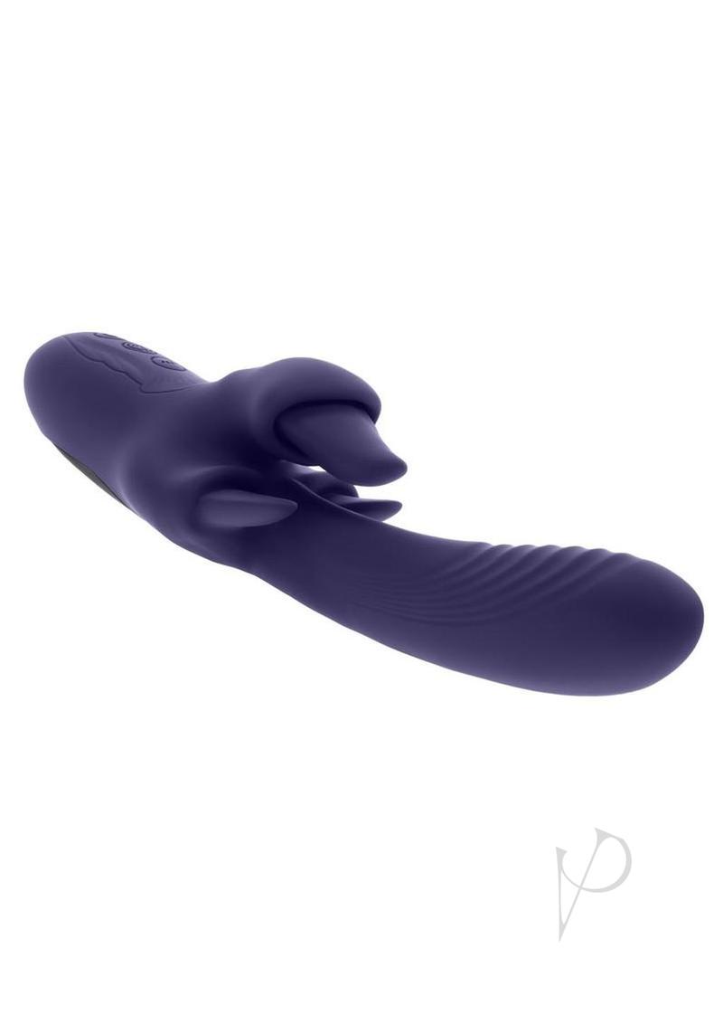 Evolved Tongue Twisted Silicone Clitoral Stimulator Purple - Image 3