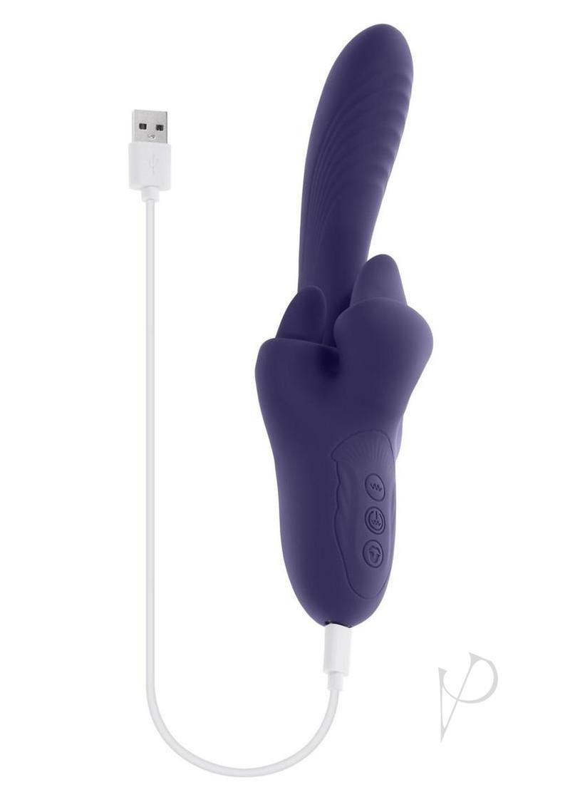Evolved Tongue Twisted Silicone Clitoral Stimulator Purple - Image 4