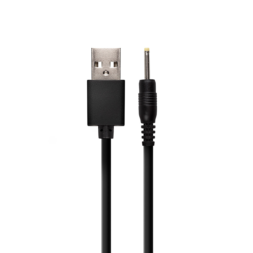 USB charging cable with black connector, ideal for powering devices.