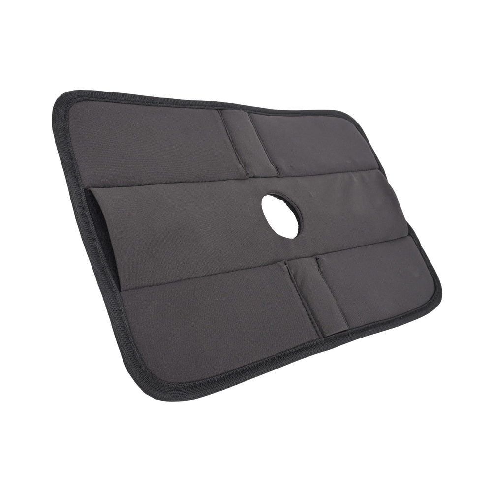 Sportsheets Pivot 3 in 1 Play-Pad showcasing a durable black design with a central hole for versatile positioning.