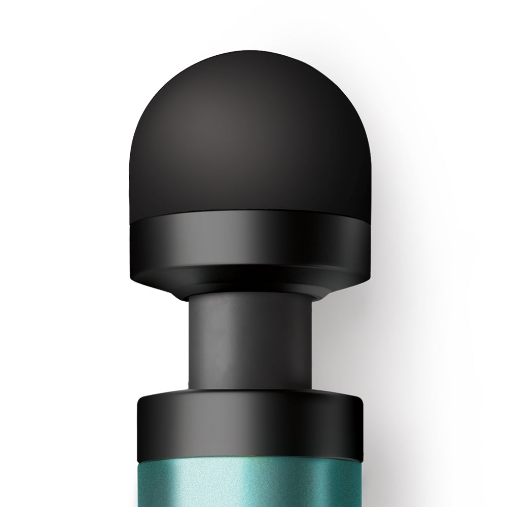 Doxy USB-C Wand Vibrator Turquoise close-up view highlighting the innovative design and smooth finish.