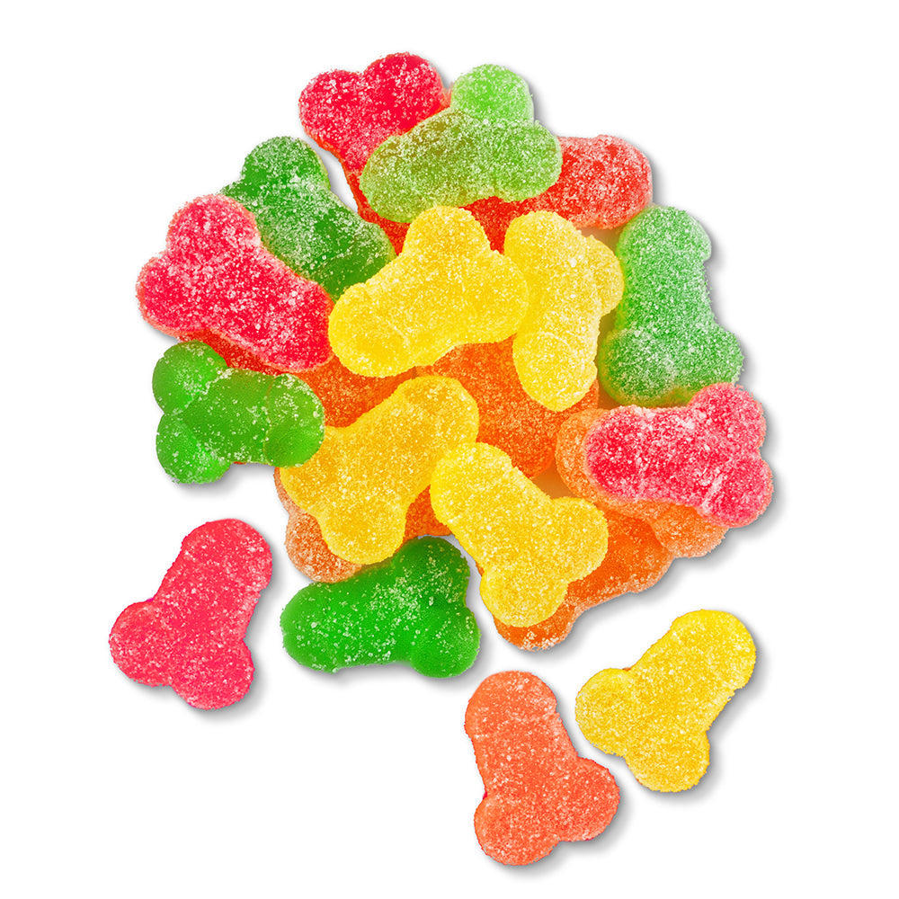 Suck A Bag Of Gummy Dicks 64g Bag full of fruity gummy candies in fun shapes and vibrant colors
