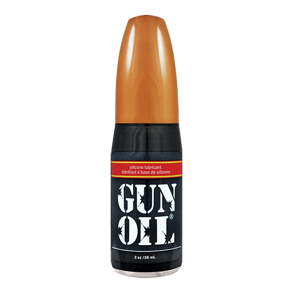 Gun Oil Silicone Lubricant 2 Oz bottle, premium silicone lubricant for smooth glide and water-resistant performance.
