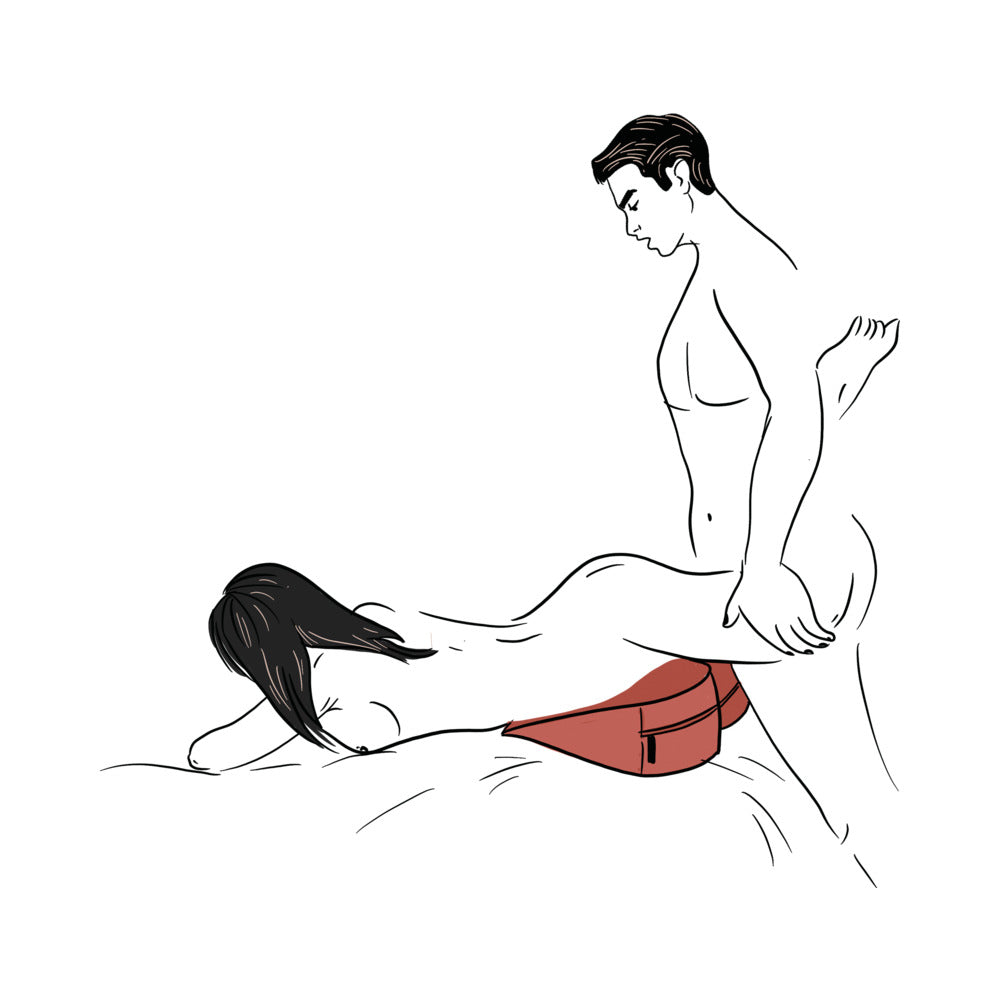 Liberator Heart Wedge Positioning Pillow Blue used to enhance intimate positions and support pelvic angles.